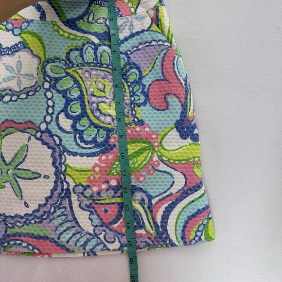 Lilly Pulitzer Skort Women's Sz 0 Marigold Conch Republic Mini Skirt Textured - Picture 5 of 7